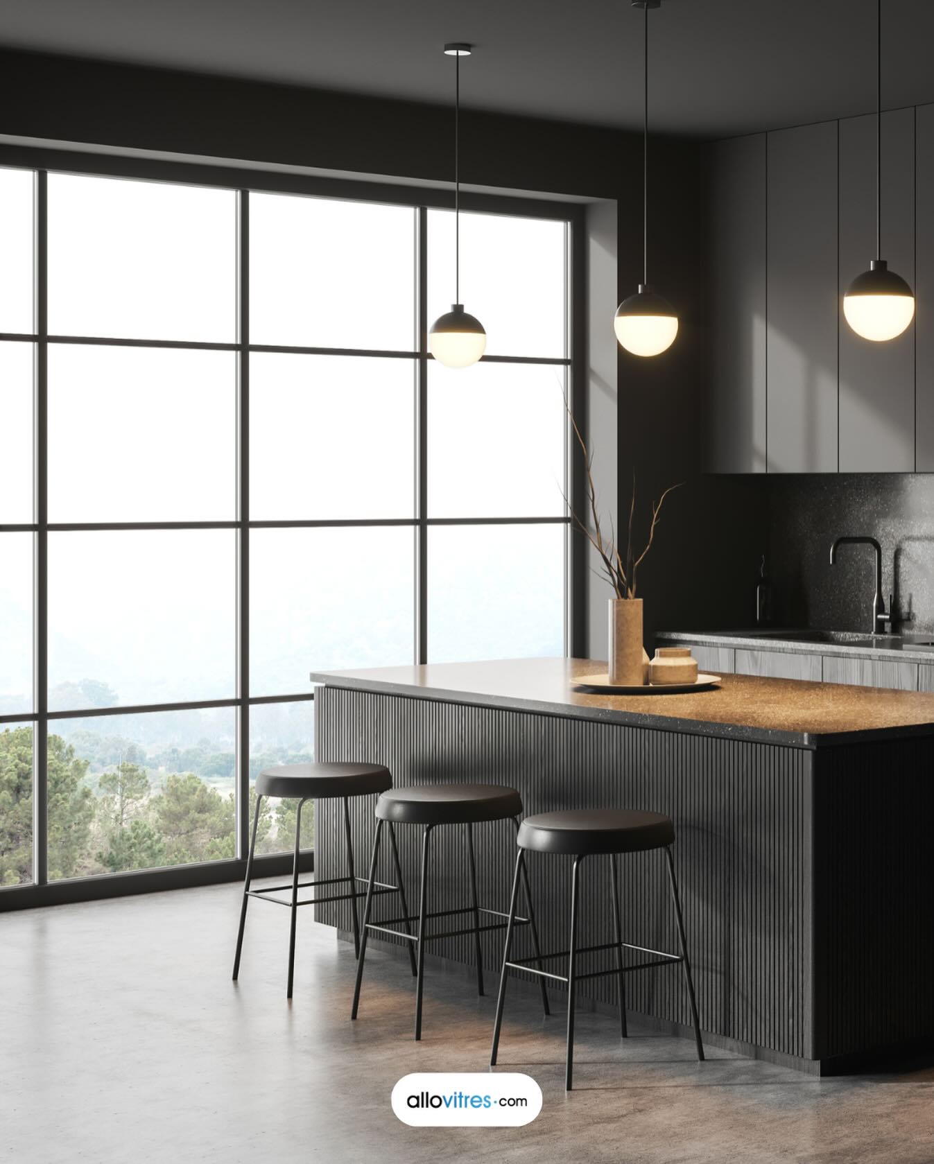 Structure garde-corps verre et aluminium PGI